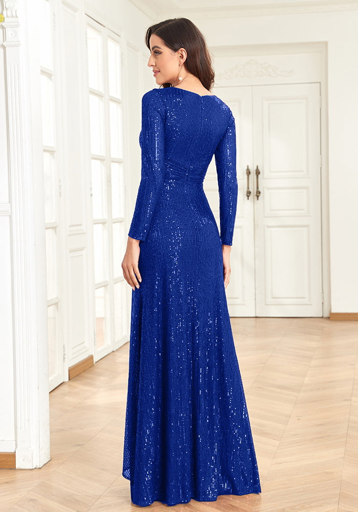 Beaded V-neck Elegant Evening Dresses | XUIBOL