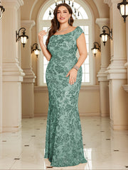 Navy Blue Floral Sequin Off‑Shoulder Sheath Maxi Gown