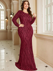 Royal Blue Lace Pocket Plus‑Size Mermaid Evening Dress