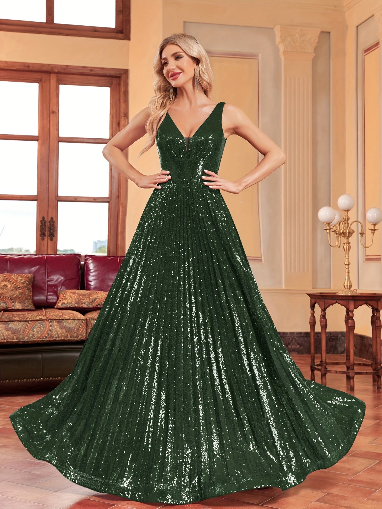 Solid Pleated Sleeveless Bridesmaid Dress | XUIBOL