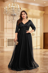 VNeck Sequin Evening Dress