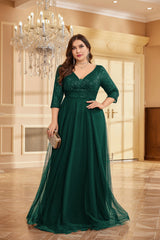 VNeck Sequin Evening Dress