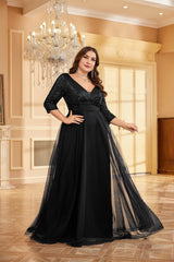 VNeck Sequin Evening Dress