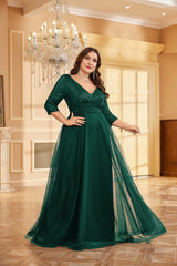 VNeck Sequin Evening Dress