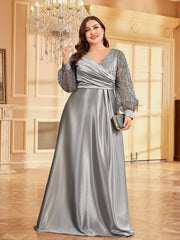 Plus Size Sequin Evening Dress