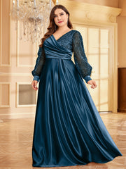 Plus Size Sequin Evening Dress