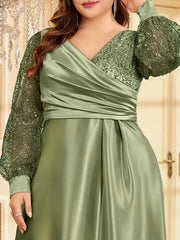 Plus Size Sequin Evening Dress
