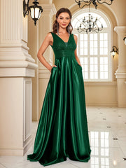 Sequin Sleeveless Bridesmaid Dress