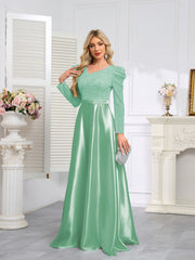 Dark Blue Satin Sequin Maxi Dress