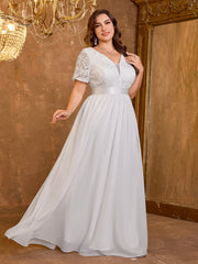 Embroidered Mesh Evening Dress