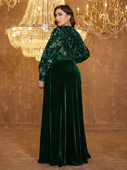 V-Neck Long Sleeve Sequin Dress