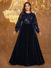 V-Neck Long Sleeve Sequin Dress