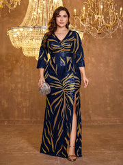 V-Neck Slit Maxi Dress