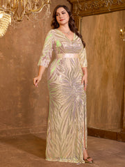 V-Neck Slit Maxi Dress