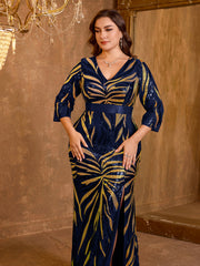 V-Neck Slit Maxi Dress