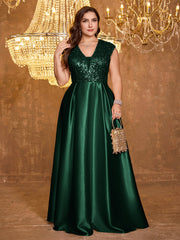 Sequin Patchwork Evening Dress