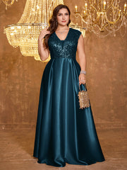 Sequin Patchwork Evening Dress