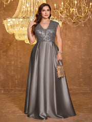 Sequin Patchwork Evening Dress