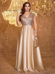 Sequin Patchwork Evening Dress