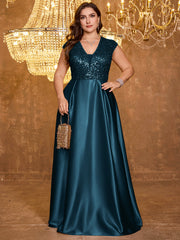 Sequin Patchwork Evening Dress