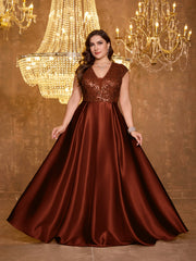 Sequin Patchwork Evening Dress