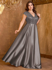 Sequin Patchwork Evening Dress