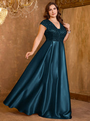 Sequin Patchwork Evening Dress