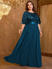 Sequin Mesh Formal Dress