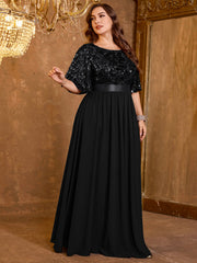 Sequin Mesh Formal Dress