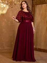 Sequin Mesh Formal Dress