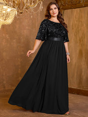 Sequin Mesh Formal Dress