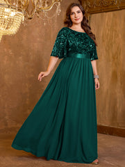 Sequin Mesh Formal Dress