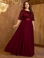 Sequin Mesh Formal Dress