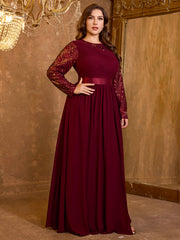 Long Sleeve Sequin Formal Dress