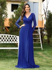 Elegant Green Long Sleeve Formal Evening Dresses | XUIBOL