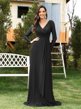 Elegant Green Long Sleeve Formal Evening Dresses | XUIBOL