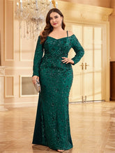Plus Size Sequin Evening Dress