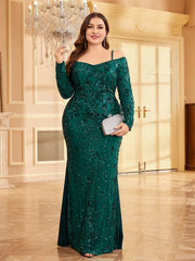 Plus Size Sequin Evening Dress