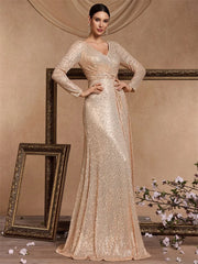 Women Wedding Party Sequins Dresses