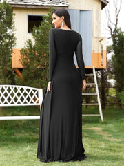 Elegant Green Long Sleeve Formal Evening Dresses | XUIBOL
