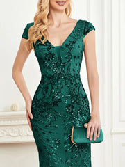 Long Mermaid Formal Deep V-neck Prom Dresses