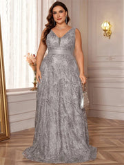 Luxury Sexy Deep V-Neck Sequins Green Evening Dress