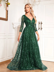 Elegant Women Long Sleeve Party Dress
