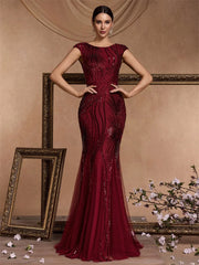 Sequin Prom Dress Women Elegant Sleeveless