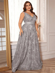 Luxury Sexy Deep V-Neck Sequins Green Evening Dress