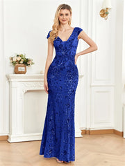 Long Mermaid Formal Deep V-neck Prom Dresses