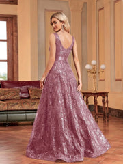 Sequins Blue Evening Dress