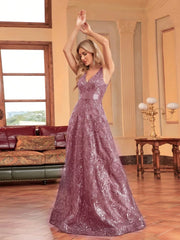 Sequins Blue Evening Dress