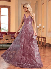 Sequins Blue Evening Dress