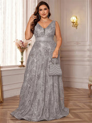 Luxury Sexy Deep V-Neck Sequins Green Evening Dress